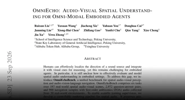 HF Paper: OmniEcho: Spatial Audio Understanding for Embodied Agents