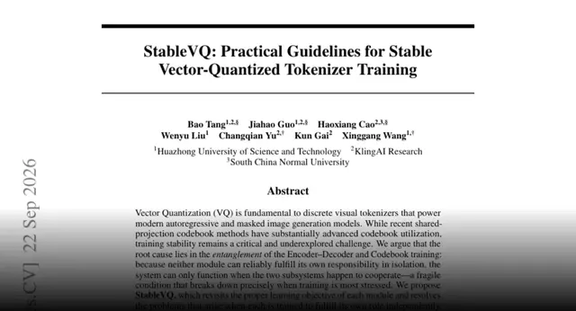 HF Paper: StableVQ: Practical Guidelines for Stable Vector-Quantized Tokenizer Training