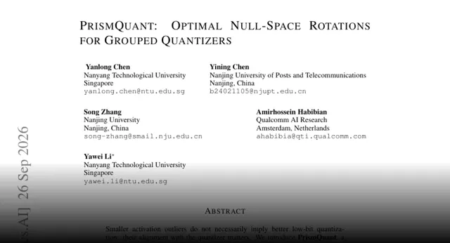 HF Paper: PrismQuant: Optimal Null-Space Rotations for Grouped Quantizers