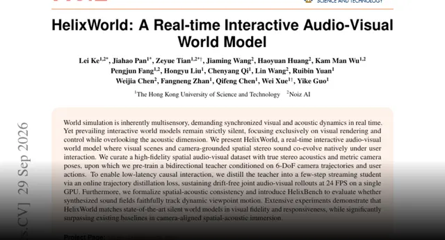 HF Paper: HelixWorld: A Real-time Interactive Audio-Visual World Model
